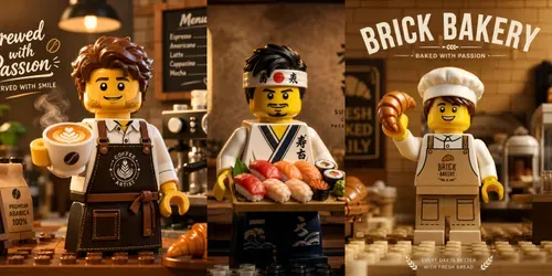 Lego Coffee Branding Premium Poster Shots generated by chatgpt-image