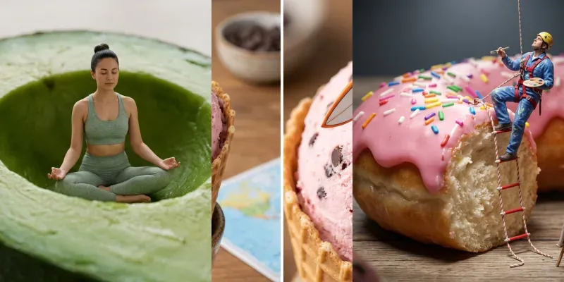 Tiny People Living In Food generated by undefined