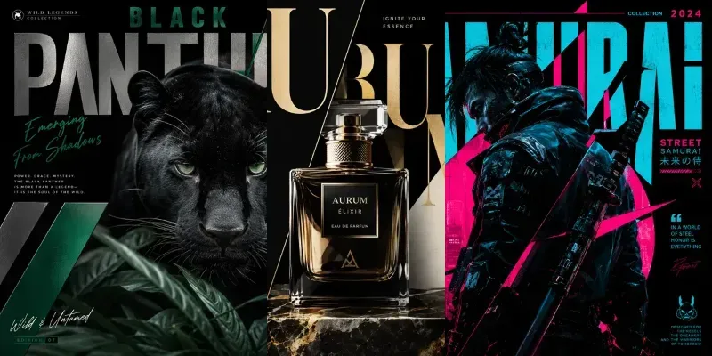 Bold Editorial Fashion Posters generated by undefined