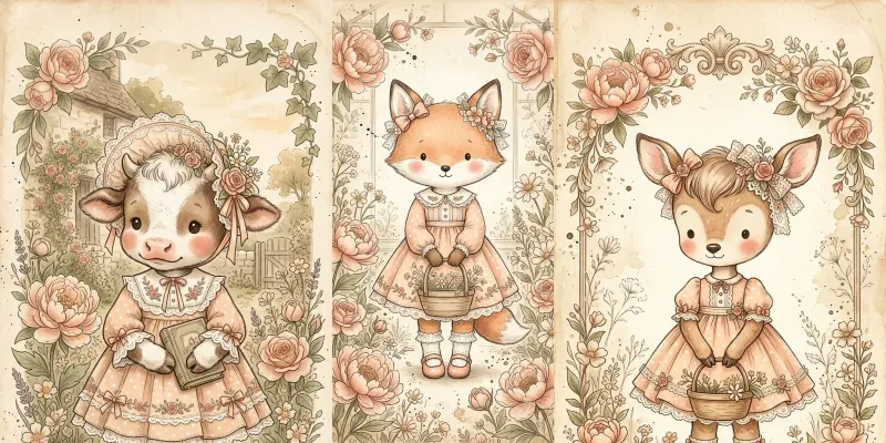 Vintage Floral Storybooks generated by undefined