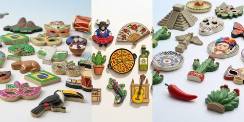 Cute Travel Icon Magnet Sets generated by gemini-image