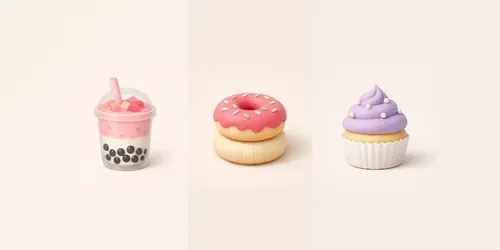 Cute Minimal 3D Desserts generated by chatgpt-image