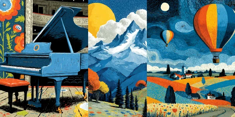 Gouache Screenprints Bold Retro Inks generated by undefined