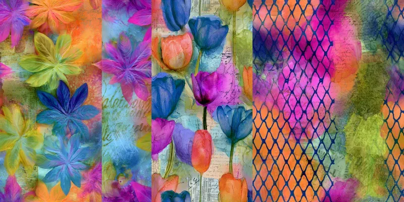 Vibrant Electric Watercolor Seamlesses generated by undefined