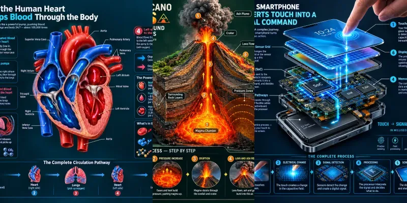 3D Science Process Infographics