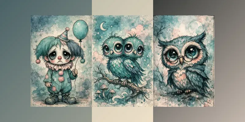 Whimsical Teal Nightmares generated by undefined