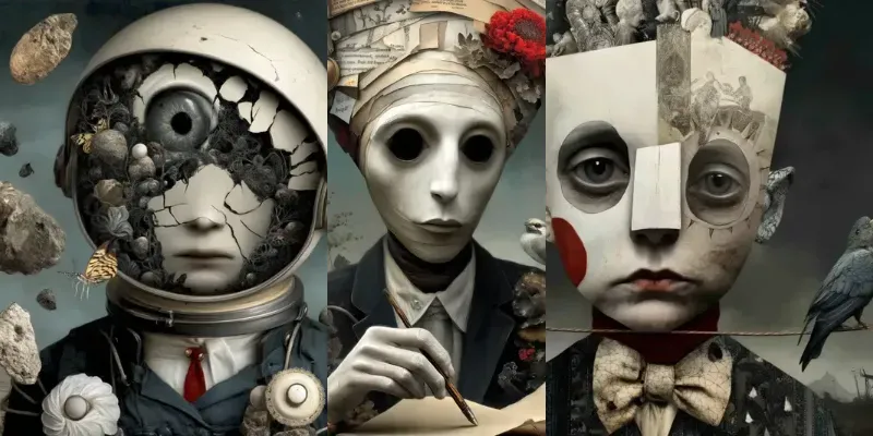 Dark Whimsical Objecthead Avatars generated by undefined