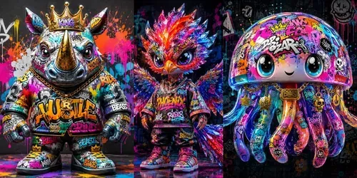 Urban Graffiti Vinyl Icons Collections generated by chatgpt-image