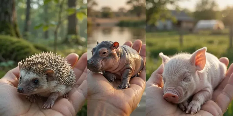 Tiny Animals In Hands Cinematic Videos generated by undefined