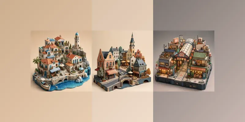 Modular Streetscape Papercraft Kits generated by undefined