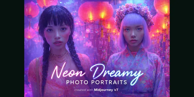 Neon Dreamy Photo Portraits generated by undefined