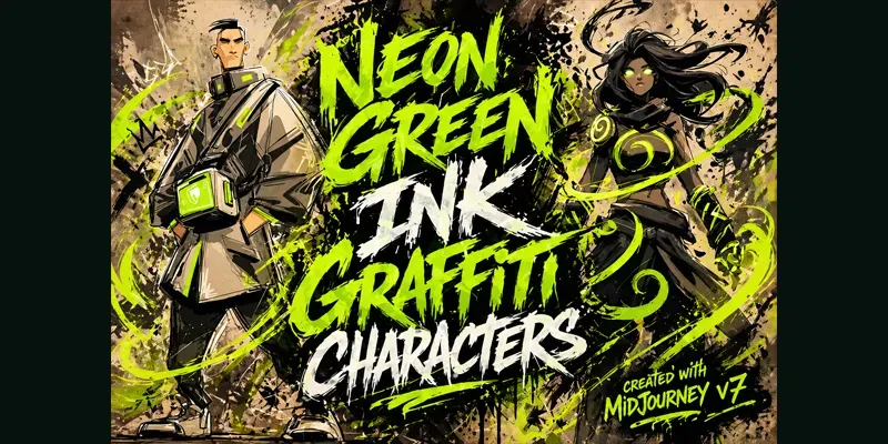 Neon Green Ink Characters generated by undefined