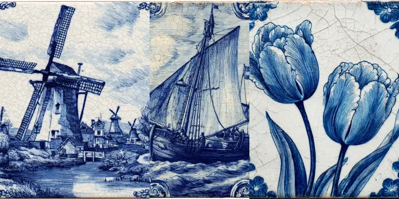 Delft Blue Ceramic Tile Designs generated by undefined