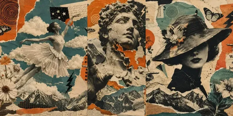 Vintage Torn Paper Collage Generator generated by undefined