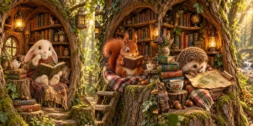 Enchanted Woodland Reading Nooks generated by chatgpt-image