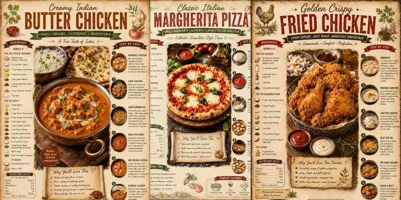 Vintage Recipe Infographic Posters generated by undefined