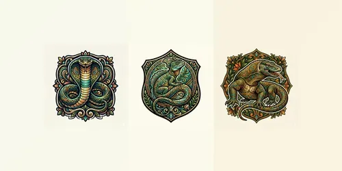 Whimsical Reptile Emblems generated by gemini-image