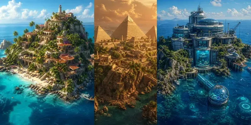 Miniature Landmark Island Worlds generated by undefined
