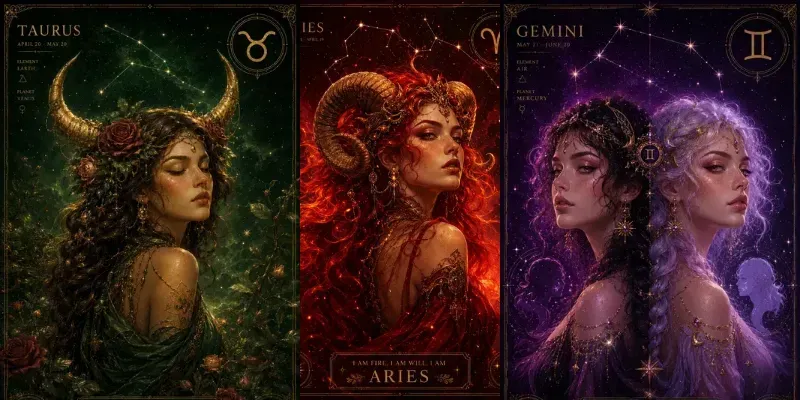 Celestial Zodiac Sign Posters generated by undefined