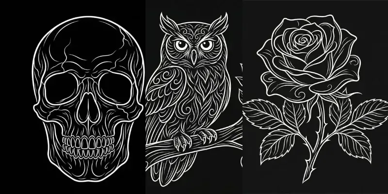 White Line Art For Engraving generated by undefined