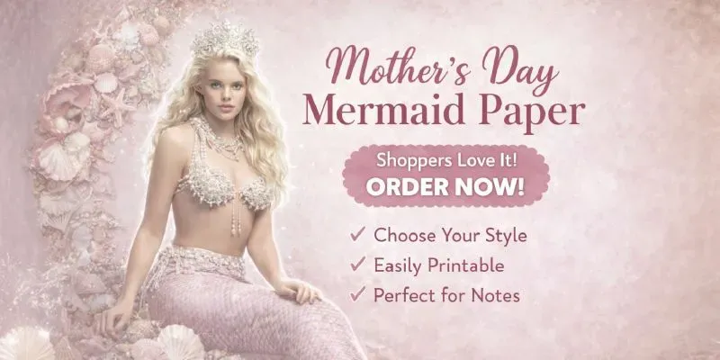 Mothers Day Mermaid Plain Papers generated by undefined