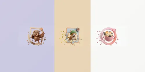 3D Clay Profile Frame Popouts generated by gemini-image