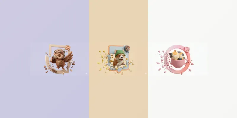 3D Clay Profile Frame Popouts generated by undefined