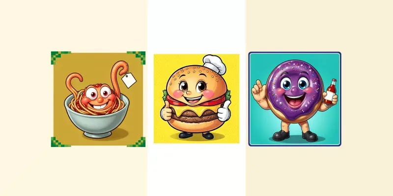 Retro Food Mascot Posters generated by undefined