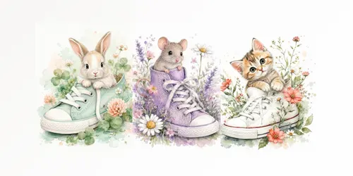 Whimsical Watercolor Canvas Shoe Art generated by chatgpt-image