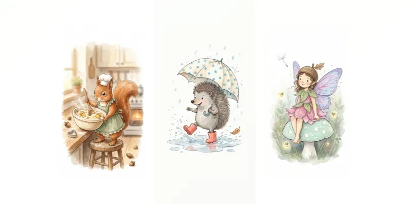 Whimsical Childrens Book Illustrations generated by undefined