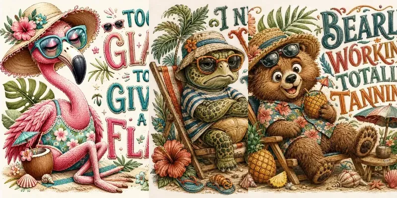 Cozy Handdrawn Summer Characters generated by undefined