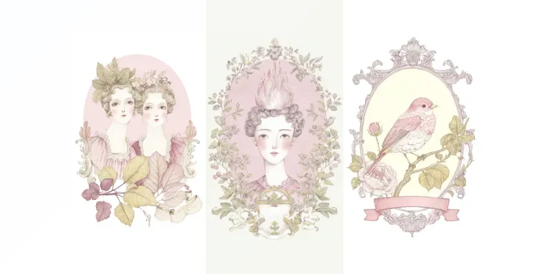 Victorian Pastel Fairytale Portraits generated by undefined