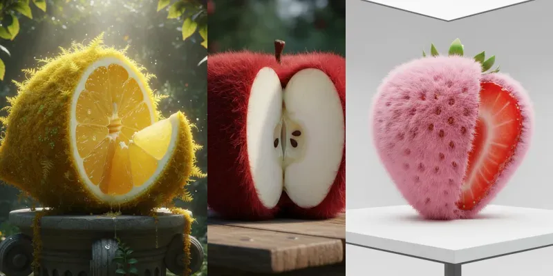 Surreal Furry Fruit Art generated by undefined