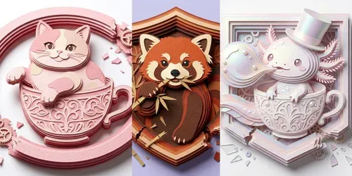 3D Popout Papercut Sticker Creators generated by gemini-image