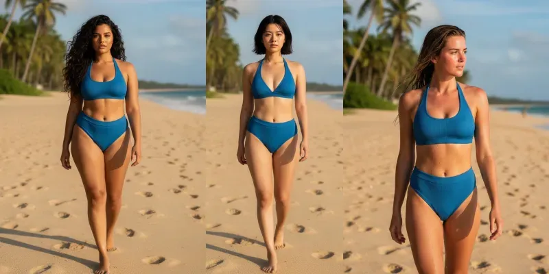 Realistic Tropical Bikini Characters generated by undefined