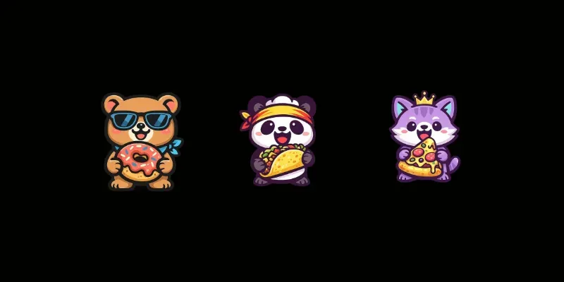 Vector Cute Food Mascot Brandings generated by undefined