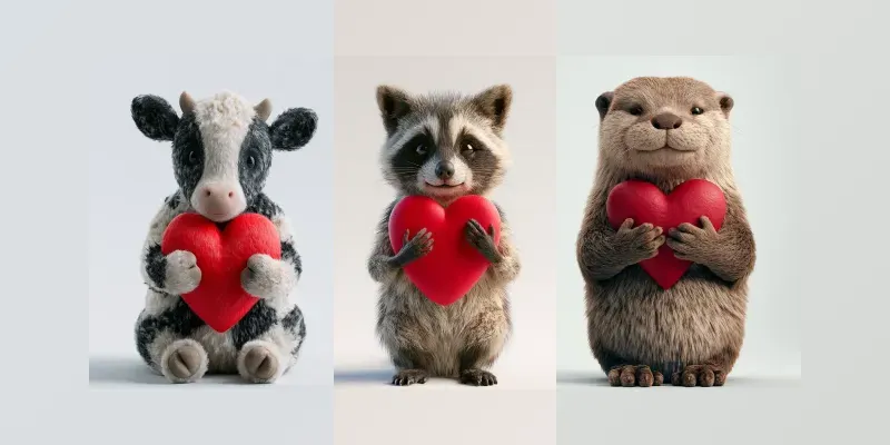 Cute 3d Animal Love Prompt generated by undefined