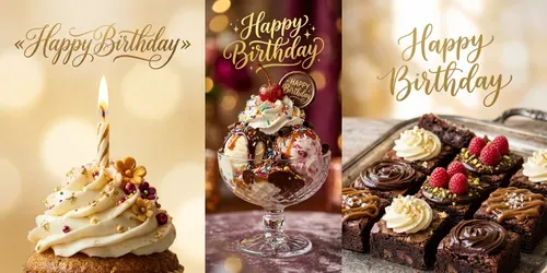 Realistic Birthday Food Photography generated by gemini-image