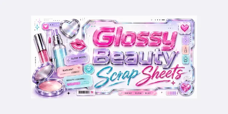 Glossy Beauty Scrap Sheets generated by undefined
