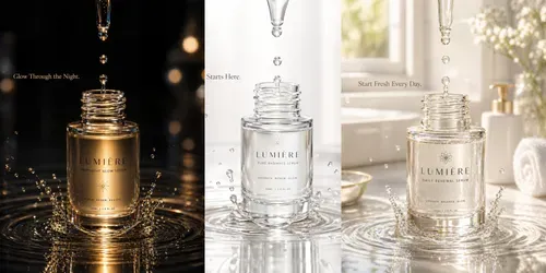 Luminous Serum Drop Skincare Adverts generated by chatgpt-image