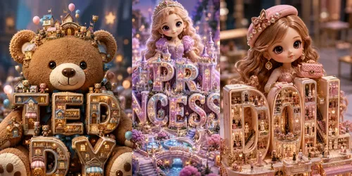 Miniature Toy World Typographies generated by chatgpt-image