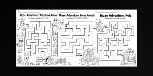 Printable Kids Maze Worksheet Generator generated by chatgpt-image
