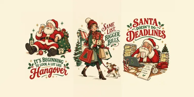 Xmas Witty Wordsmiths Tshirt Prints generated by undefined