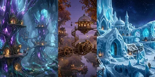 Creature Habitat Concepts generated by gemini-image