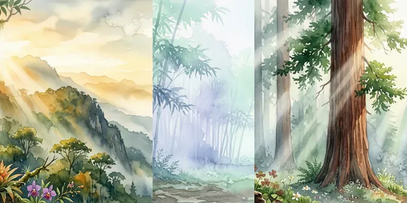 Eco Travel Hero Watercolor Backgrounds generated by undefined