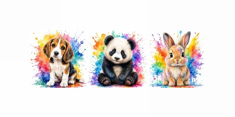 Color Splash Pet Portraits generated by undefined