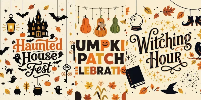 Retro Halloween Vector Typographies generated by undefined