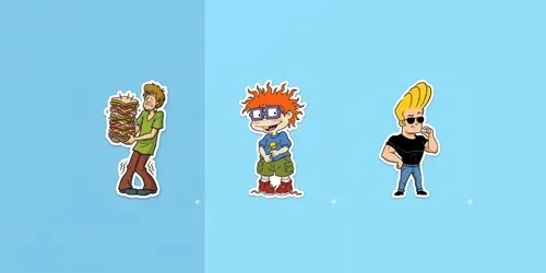 90s Character Sticker Designs generated by gemini-image