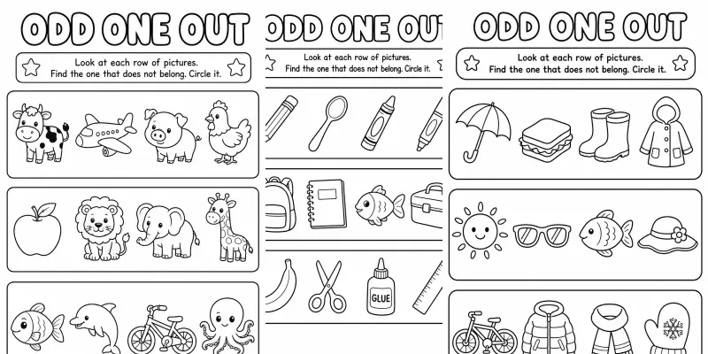 Odd One Out Worksheets For Ages 46 generated by undefined