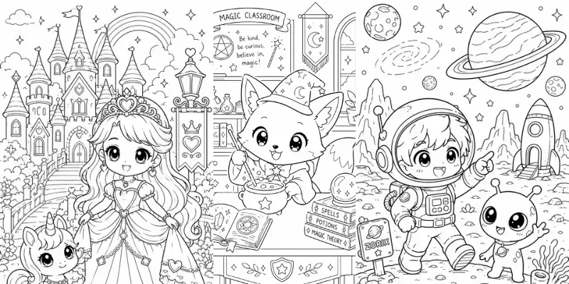 Kids Chibi Anime Coloring Books generated by undefined